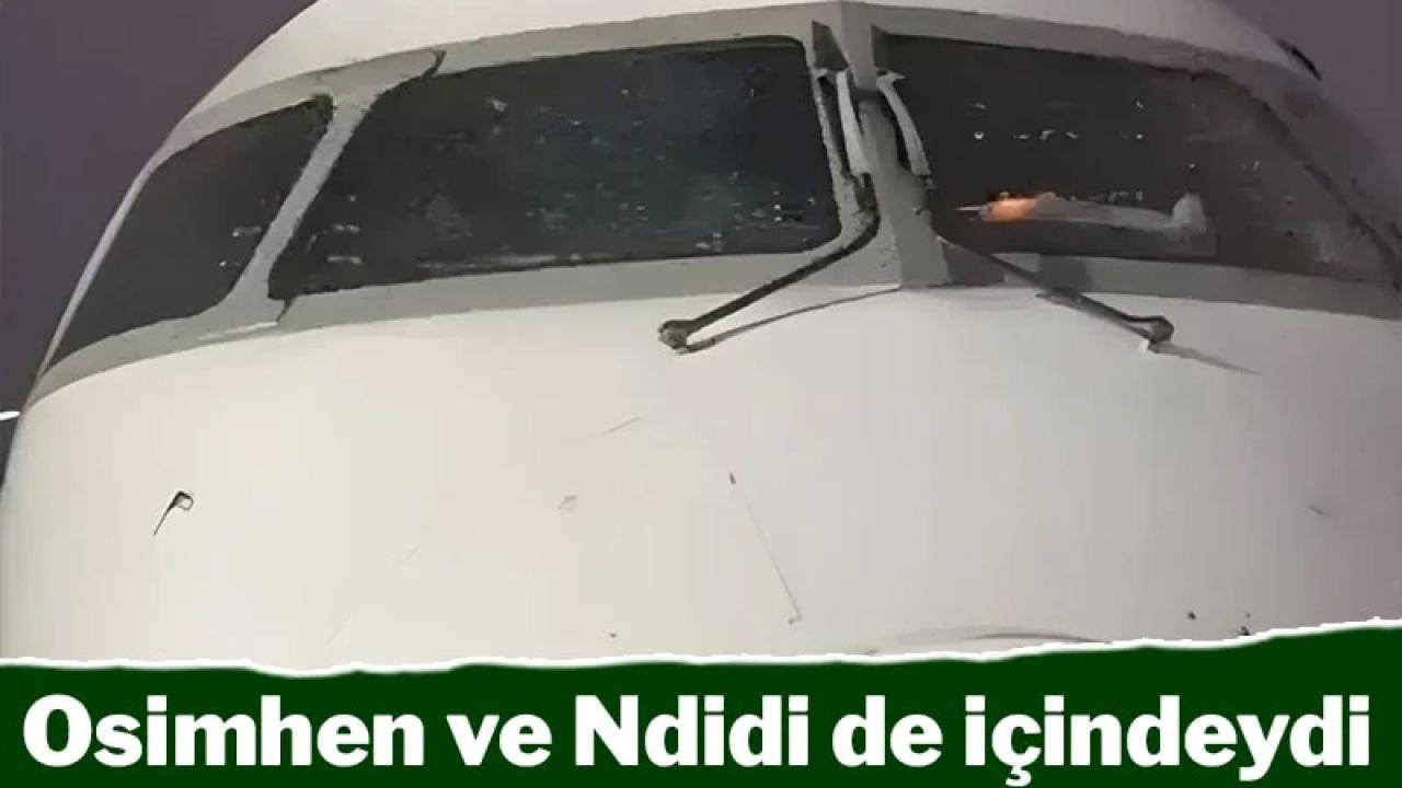 Galatasaraylı Osimhen'ı taşıyan uçak havada panik yarattı !