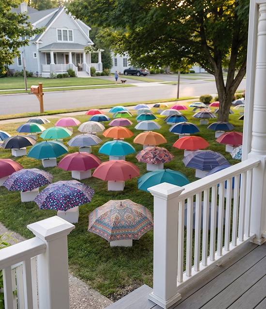 My Son Gave Away His Late Father’s Umbrella, Then 47 Umbrellas Appeared on Our Lawn the Next Morning